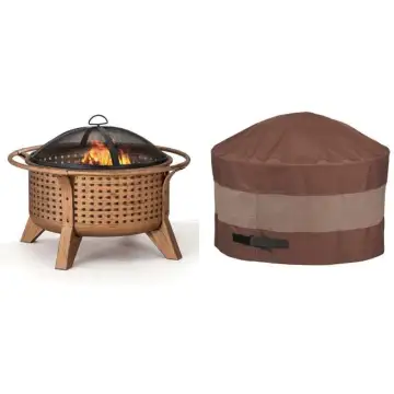Dandelion Outdoor Wood-Burning Round Fire Pit Cover for Large Steel Fire Pits and Patio Furniture
