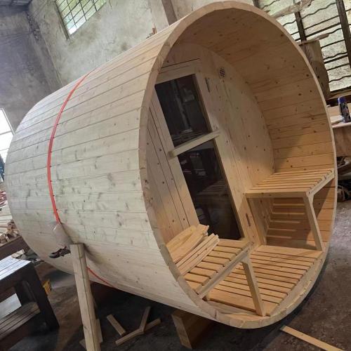 Dry Steam Outdoor Wooden Barrel Sauna Room