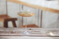 juego de vidrio de coupé de champán transparente