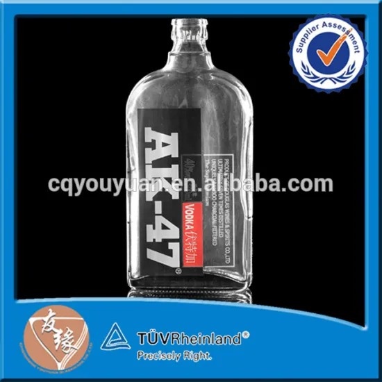 Custom Clear 500 ml Glass Bottle Alcohol Refillable Vodka Liquor Display Glass Bottle