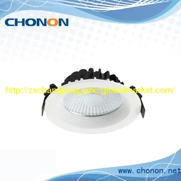 Commercial LED downlight with glass
