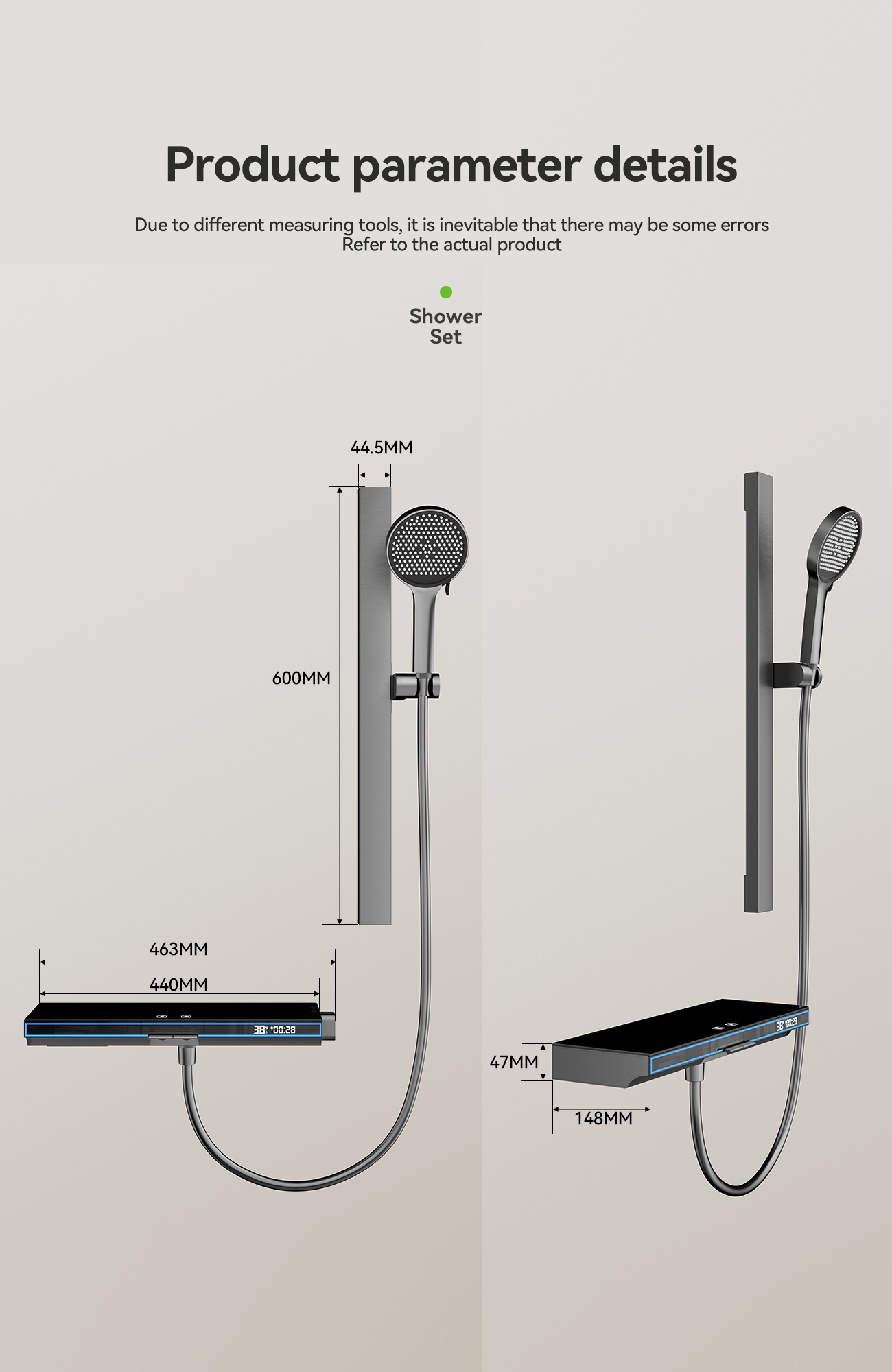 the size of 3029 shower mixer