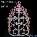 10 pulgadas Rhinestone rosa flor concurso coronas