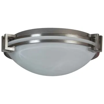Modern Brushed Nickel Ceiling Light with Frosted Glass Shade - 12", 14", 16