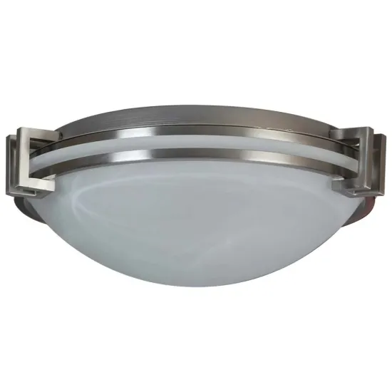 Modern Brushed Nickel Ceiling Light with Frosted Glass Shade - 12", 14", 16