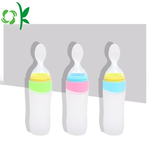 Bouteille de silicone cuillère à nourrir bébé cuillère à presser pour bébé