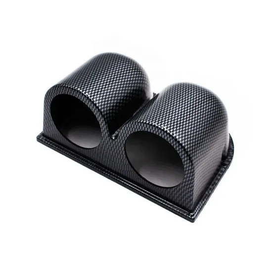 Car Gauge Pod: 52mm Dual Carbon Fiber Dash Gauge Mounting Holder for Car Meter