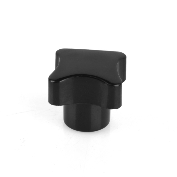Bakelite Cross Star Black Handle & Knob - Female Brass Thread