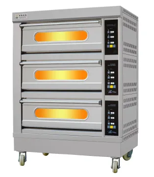 Commercial Big Pizza Bread Baking Industrial Bread Bakery Oven, 3 Deck 9 Tray Gas Oven Philippines London Showroom