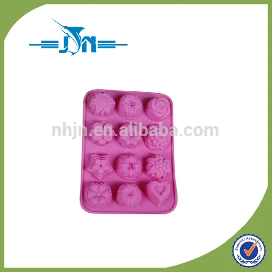 12 Cavity Flowers Silicone Non Stick Cake Bread Mold Chocolate Jelly Candy Baking Mould+Free niceEshop Cable Tie