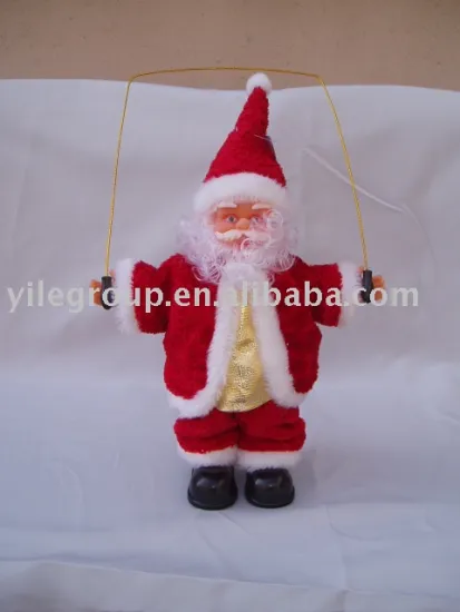 10"santa jumping string/santa toys/electrical santa