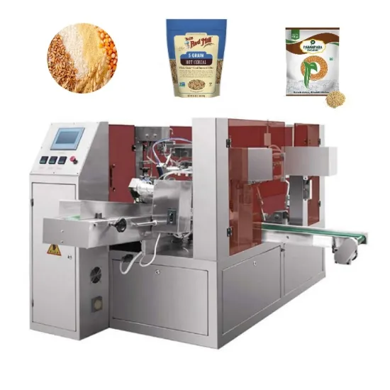 High-Speed Rotary Premade Standing Pouch Filling Machine for Large Granule Dried Okra Packaging