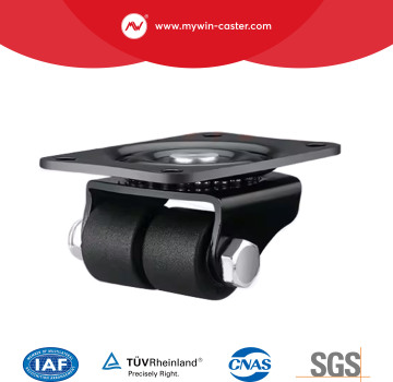 Mini duty 1 inch low center of gravity plate swivel double wheels caster