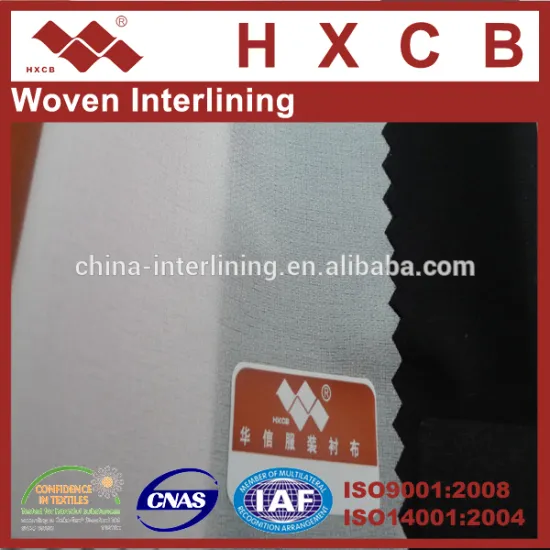 (3412)30D 100%Polyester Double Dot Fusible Warp Woven Interlining For Jackets