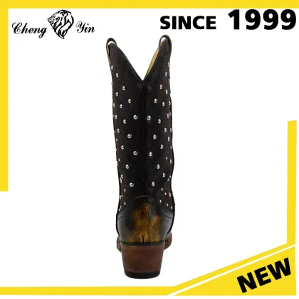Mexican selling soft comfort Leather female cowboy boots