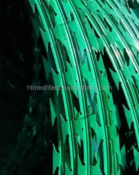 BTO-22 green powder coated concertina razor barbed wire
