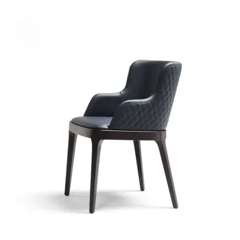 Modern Wood Dining Chair with Leather for Home Furniture