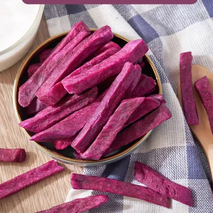 Affordable Vacuum-Fried Purple Potato & Fruit Veggie Snacks: All-Weather Treats