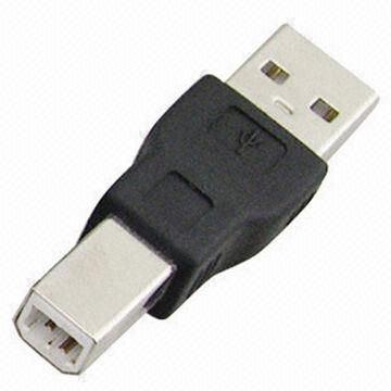 USB 2.0 adapter, used for printers, RoHS Directive-compliant