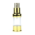 Productie van 15 ml 30 ml doorzichtig plastic als airless pomp geperste fles naar beneden cosmetisch goud