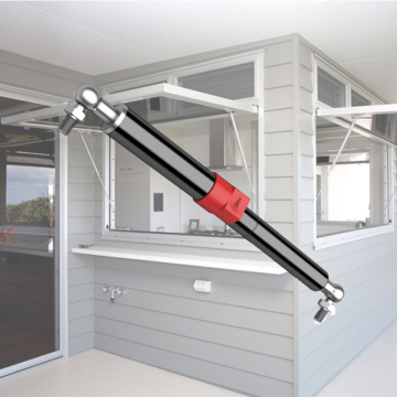 Black Metal Steel Frame Home Kitchen Bar Heat Insulation Glass Window with Gas Strut