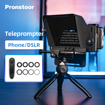 Teleprompter المصغرة المحمولة للهواتف و DSLR مع التحكم عن بعد
