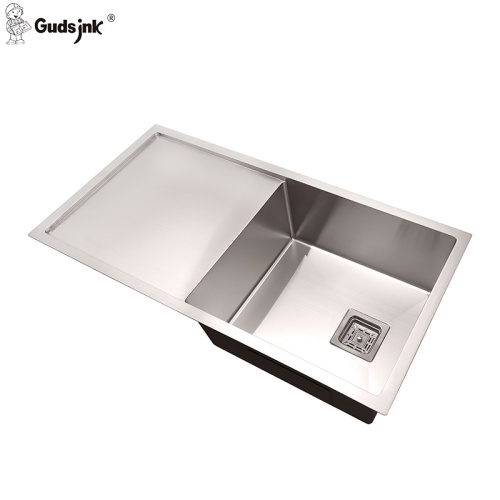 Single Bowl Undermount Stainless Steel Kitchen Sink With Drainboard