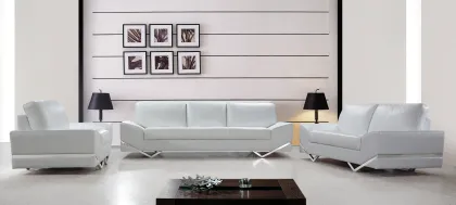 Contemporary Leather Sofa Set with Stainless steel