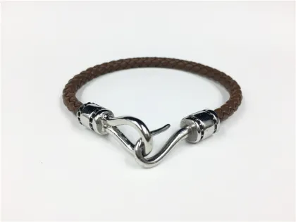 Fish Hook Buckle Leather Bracelet