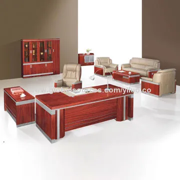 Office desk with zebra wood