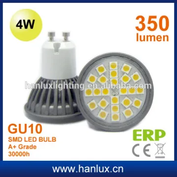 2014 NEW GU10 LED bulb 24SMD 350lm Aluminium body 30000h life CE ROHS ERP