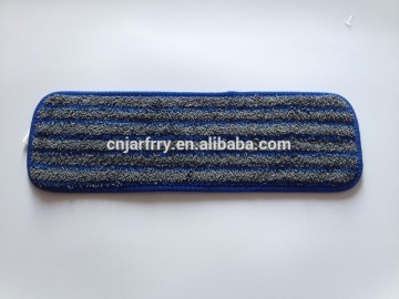Microfiber damp mop pad with scrubber,18" blue/grey mop