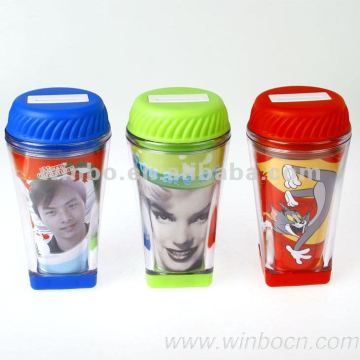 music double - wall plastic money bank DIY