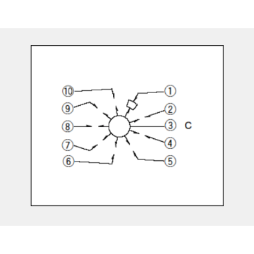 9 contactos correspondientes al interruptor giratorio de tipo vertical