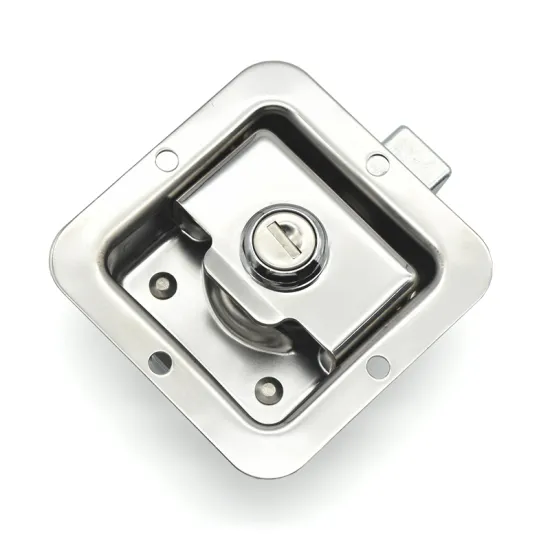 Stainless Steel Panel Lock Non-Locking/With Lock for Dump Truck Door Flush Mount Paddle Latch
