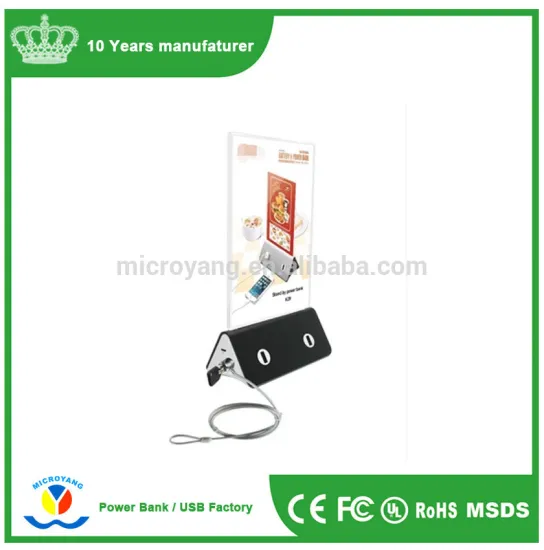 CE FCC RoHS Table Stand Menu Holder Power Bank For Coffee Shop And Restaurant