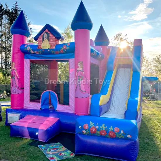 Customized Inflatable Bouncer Jumping Castle with Slide for Kids Princess Party