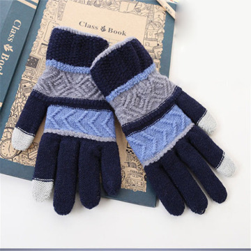 ebay Supplier Wholesale Deer Pattern Men Strech Knit Wool Gloves