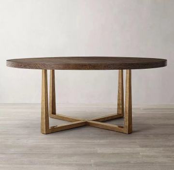 American Classic Customizable Wooden Round Table for Restaurant and Hotel Furniture