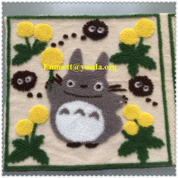 Happy Chinchilla lanigera Molina with flowers floral pattern knit fleece fur cushion fabric