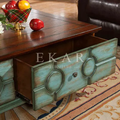 Wholesale Antique Wood Country Retro Coffee Table