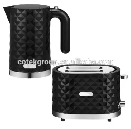 Diamond black kettle toaster set