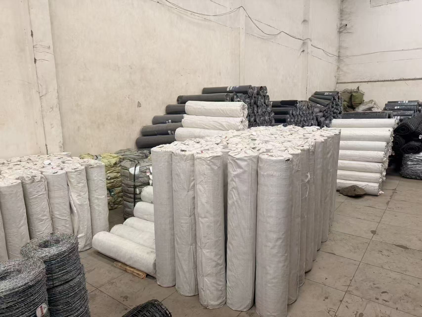 Welded wire mesh rolls in Nairobi warehouse