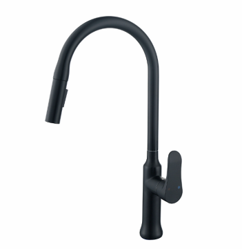 Black Sink Tap Pull Out Kitchen Faucet for Apartments