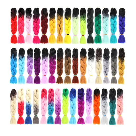 Free Sample Extensions Hair High Quality Wholesale Crochet  African Ombre Stretch Jumbo Synthetic Braiding Hair