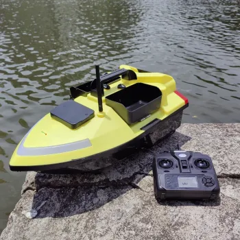Flytec V020 Luminous RC Fishing Bait Boat: GPS Enabled with 40 Points, 3 Hoopers, 2KG Loading Capacity, and 500M Auto Return Function