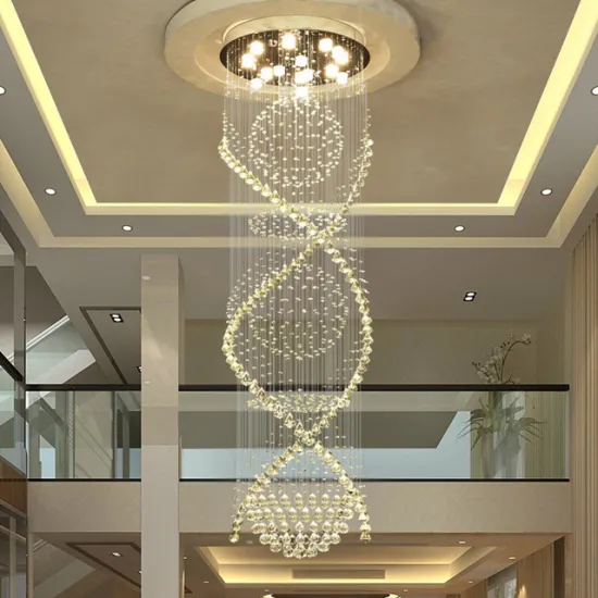 Luxury Large Staircase Crystal Chandelier for Hotel Lobby and Restaurant