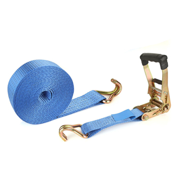 Heavy Duty Cargo Tie Down Ratchet Straps with J Hooks, 2'' x 27'' for Trucks