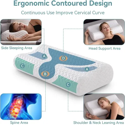 Memory Foam Contour Cervical Pillow for Side Sleepers