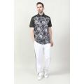 MEN'S BLACK COLOR DIGITAL PRINTED POLO SHIRT